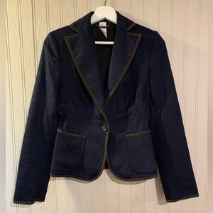 Les Copains Dark Blue Blazer with Chocolate Accents